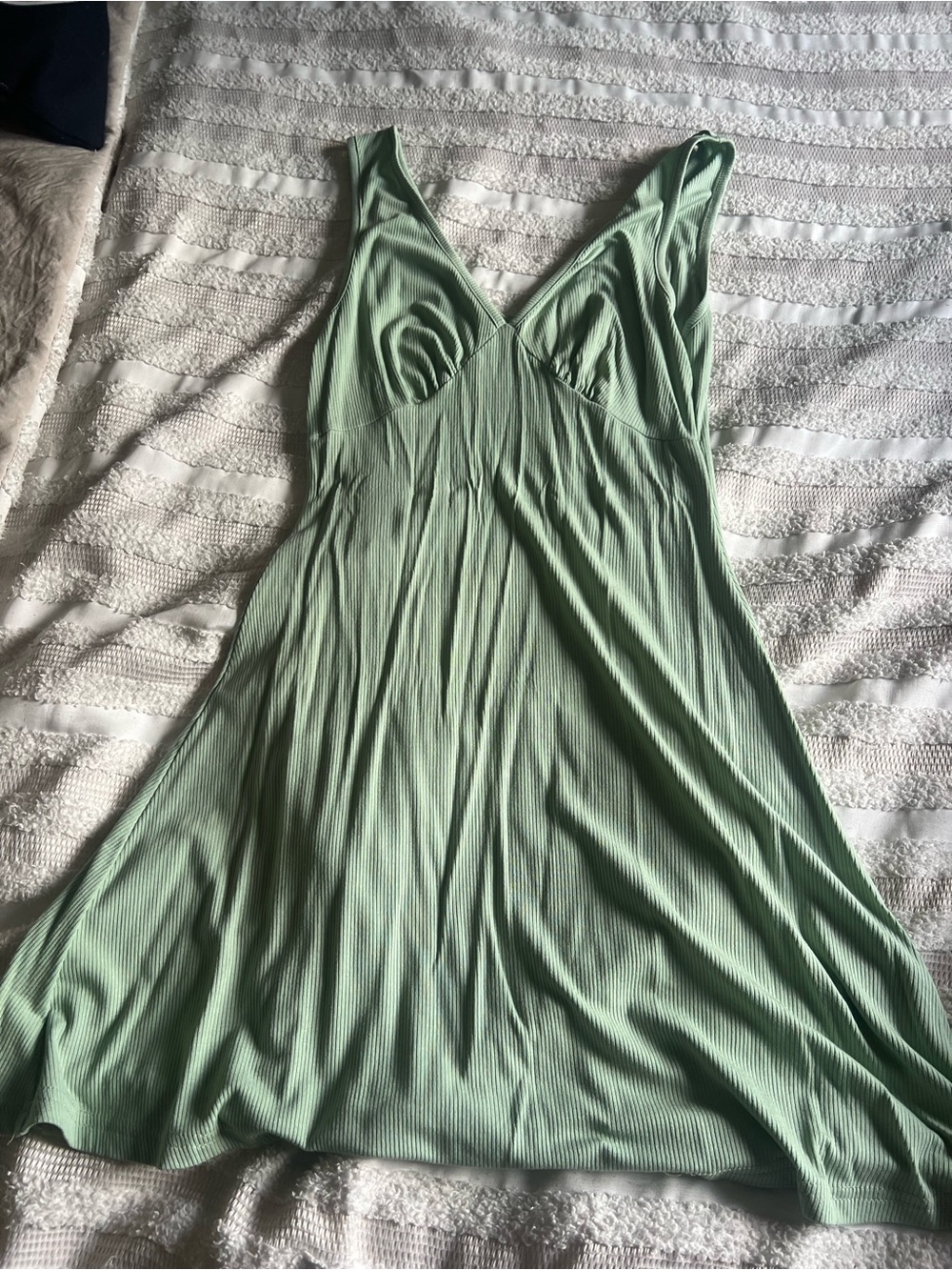 Sleeveless V-Neck Mint Green Women's Dress